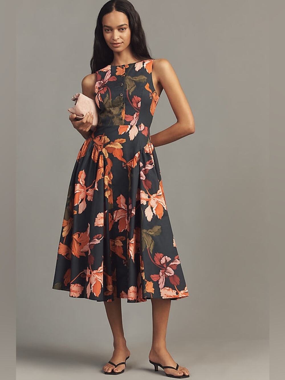 Hutch A-Line Poplin Midi Dress